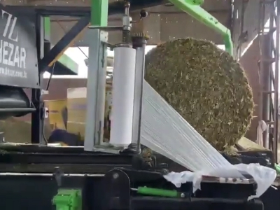 Baling and Wrapping Maize Silage in Punjab, India